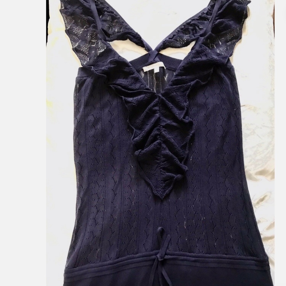 Vanessa Bruno Drop Waist Lace Knit Dress